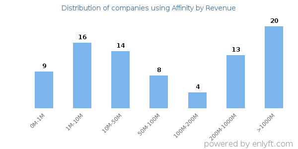 Affinity clients - distribution by company revenue