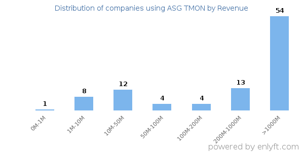 ASG TMON clients - distribution by company revenue