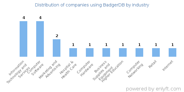 Companies using BadgerDB - Distribution by industry