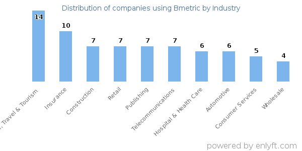 Companies using Bmetric - Distribution by industry