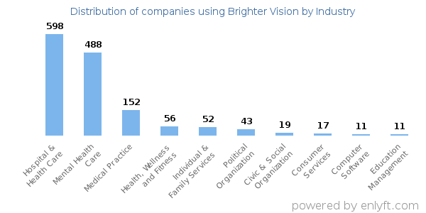 Companies using Brighter Vision - Distribution by industry