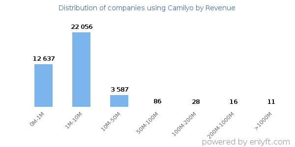 Camilyo clients - distribution by company revenue