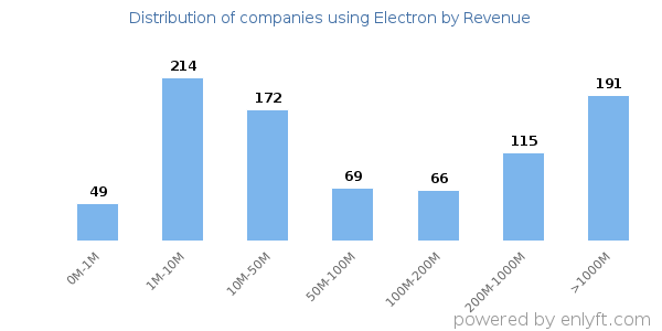 Electron clients - distribution by company revenue