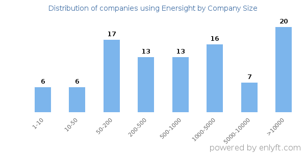 Companies using Enersight, by size (number of employees)