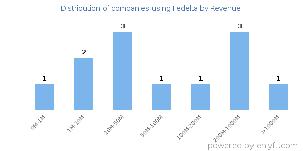Fedelta clients - distribution by company revenue