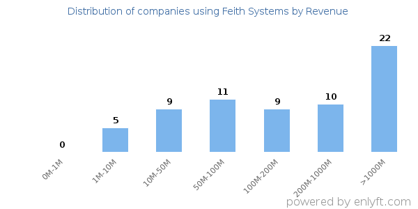 Feith Systems clients - distribution by company revenue
