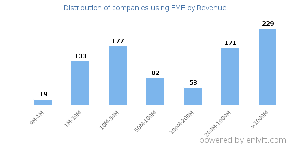 FME clients - distribution by company revenue