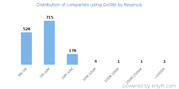 GoSite clients - distribution by company revenue