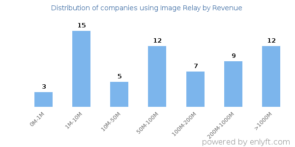 Image Relay clients - distribution by company revenue