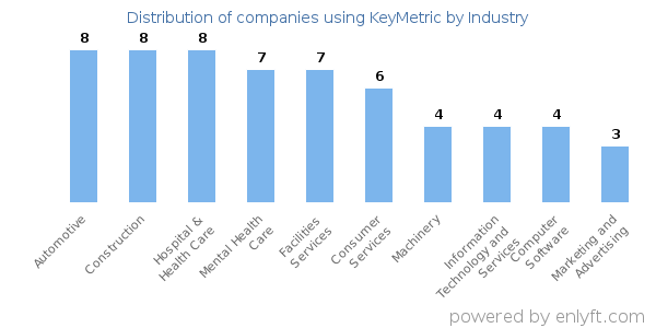 Companies using KeyMetric - Distribution by industry