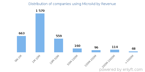 MicroAd clients - distribution by company revenue