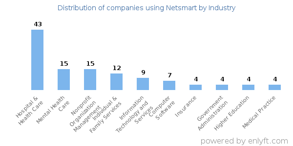 Companies using Netsmart - Distribution by industry