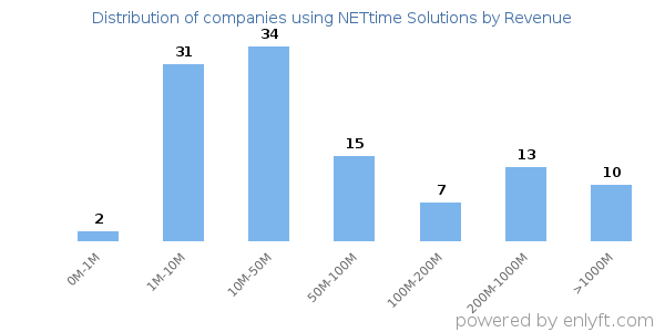NETtime Solutions clients - distribution by company revenue