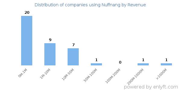 Nuffnang clients - distribution by company revenue