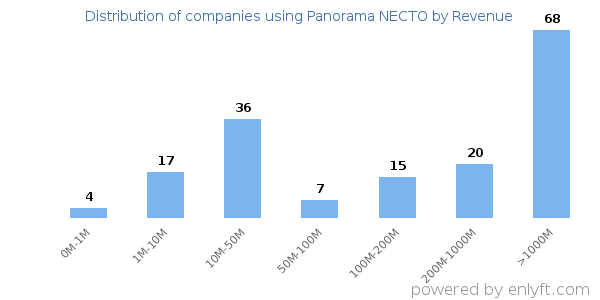 Panorama NECTO clients - distribution by company revenue