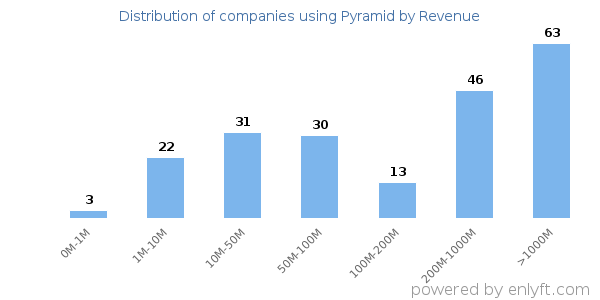 Pyramid clients - distribution by company revenue
