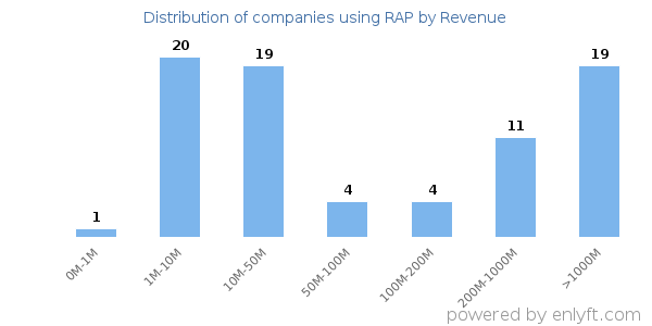 RAP clients - distribution by company revenue