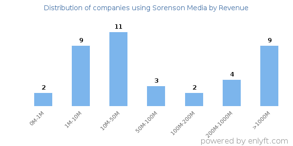 Sorenson Media clients - distribution by company revenue
