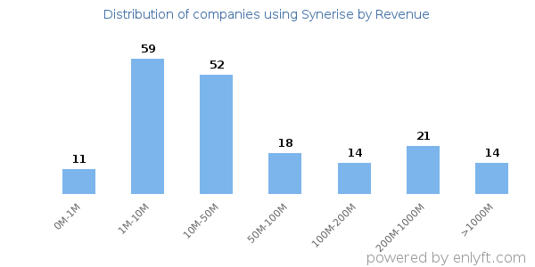 Synerise clients - distribution by company revenue