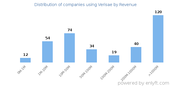 Verisae clients - distribution by company revenue