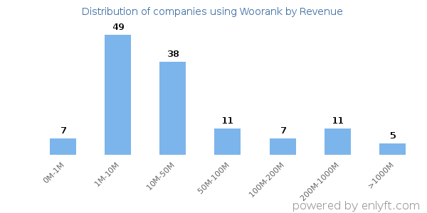 Woorank clients - distribution by company revenue
