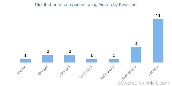 Airstrip clients - distribution by company revenue