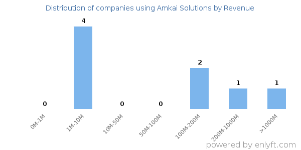 Amkai Solutions clients - distribution by company revenue