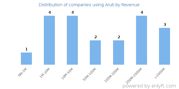 Aruti clients - distribution by company revenue