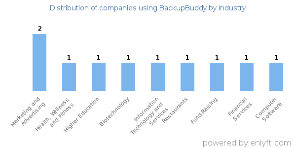 Companies using BackupBuddy - Distribution by industry