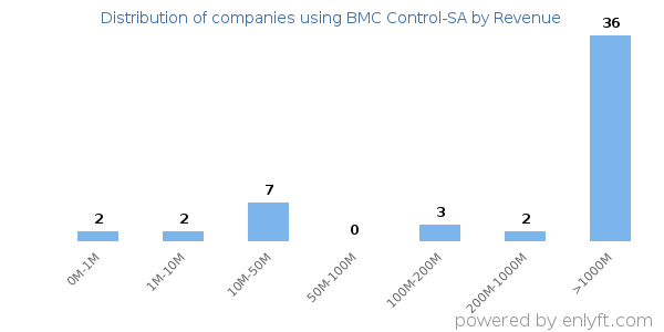BMC Control-SA clients - distribution by company revenue