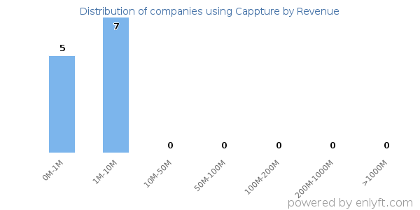 Cappture clients - distribution by company revenue