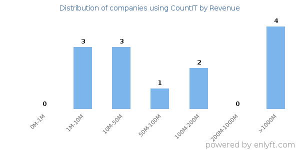 CountIT clients - distribution by company revenue