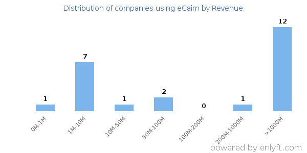 eCairn clients - distribution by company revenue