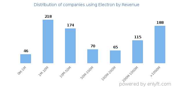 Electron clients - distribution by company revenue
