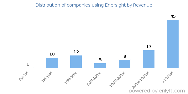 Enersight clients - distribution by company revenue