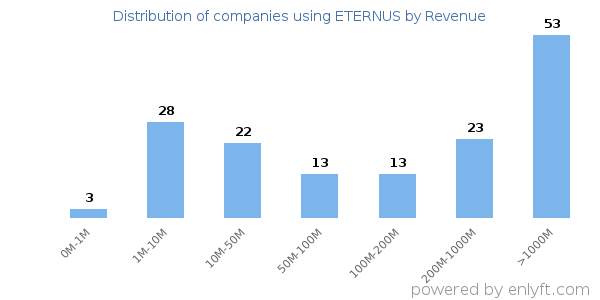 ETERNUS clients - distribution by company revenue
