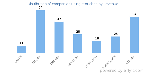 etouches clients - distribution by company revenue