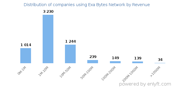 Exa Bytes Network clients - distribution by company revenue