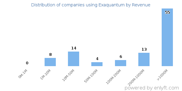 Exaquantum clients - distribution by company revenue