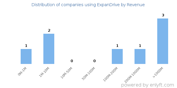 ExpanDrive clients - distribution by company revenue
