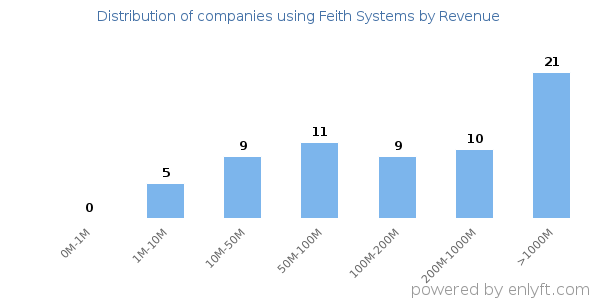 Feith Systems clients - distribution by company revenue