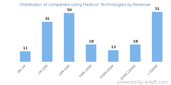 Fleetcor Technologies clients - distribution by company revenue