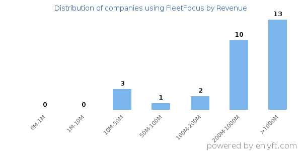 FleetFocus clients - distribution by company revenue