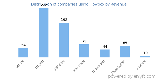 Flowbox clients - distribution by company revenue