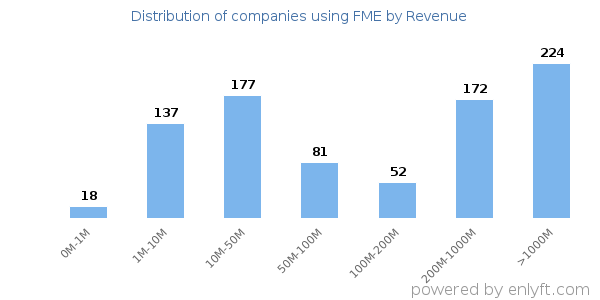 FME clients - distribution by company revenue