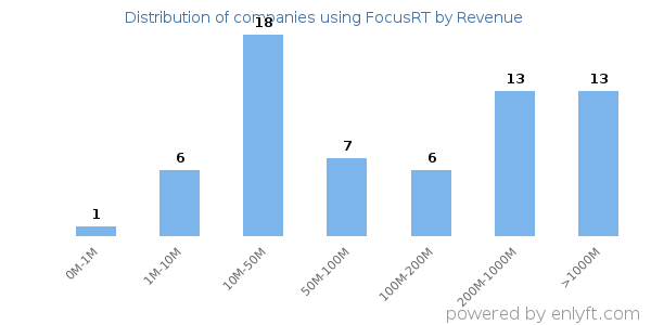 FocusRT clients - distribution by company revenue