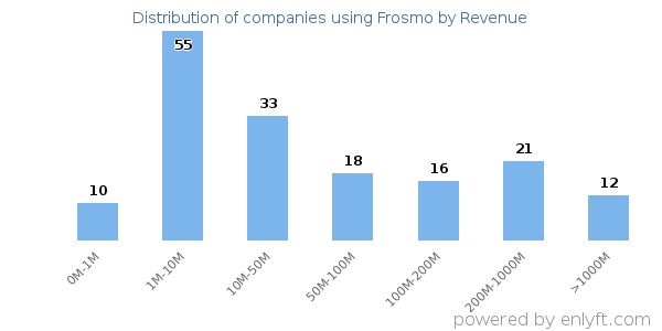 Frosmo clients - distribution by company revenue