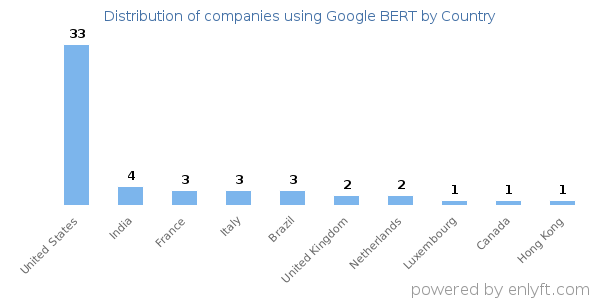 Google BERT customers by country