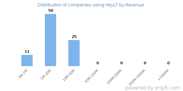 Hey.LT clients - distribution by company revenue