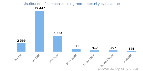 Hornetsecurity clients - distribution by company revenue